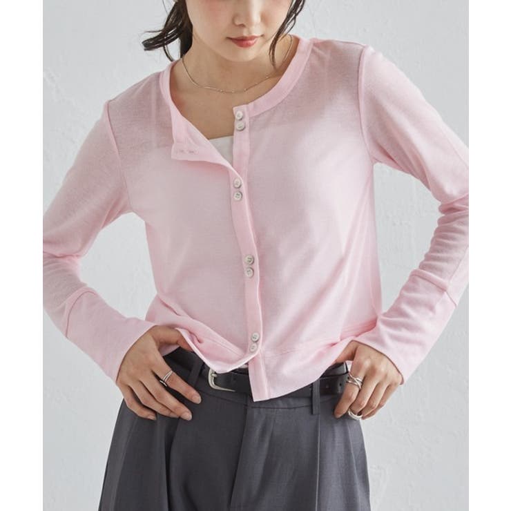 ピンク | シアーリブカーディガン | RANAN