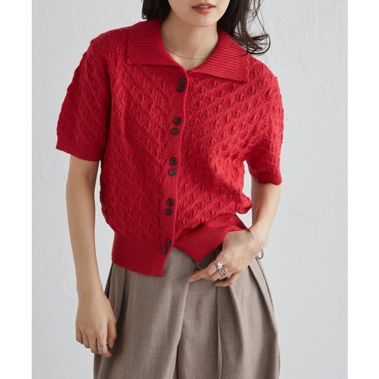 透かし柄サマーニットポロカーディガン | RANAN | 詳細画像21 