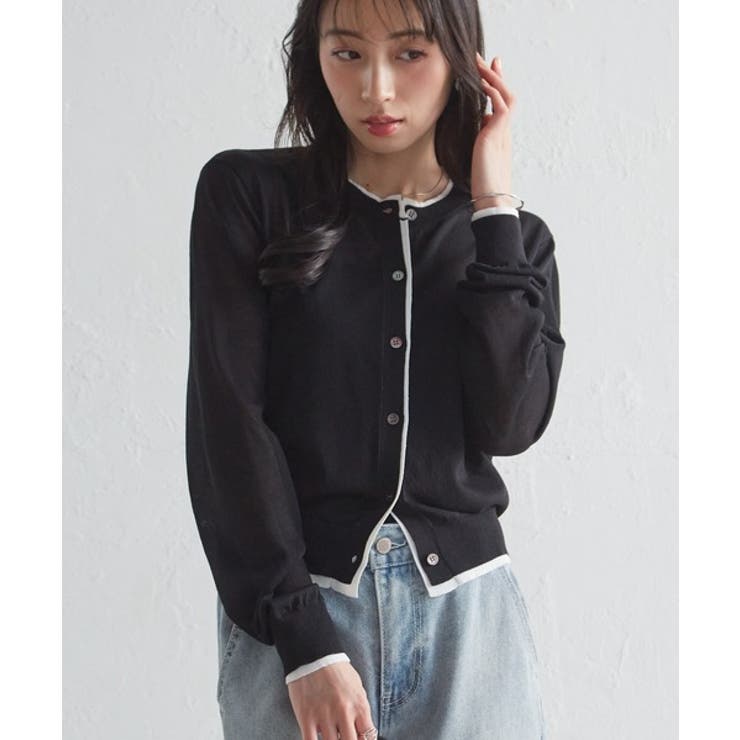 レイヤード風バイカラーシアーカーディガン | RANAN | 詳細画像12 