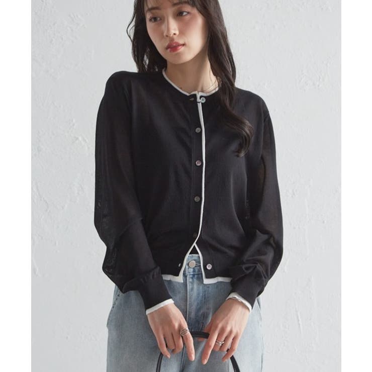 レイヤード風バイカラーシアーカーディガン | RANAN | 詳細画像15 