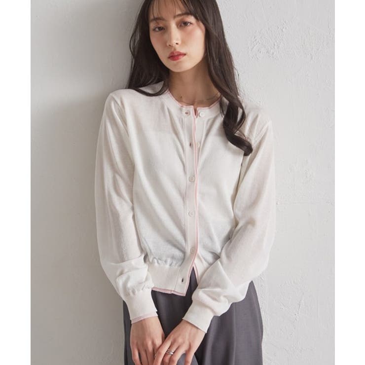 レイヤード風バイカラーシアーカーディガン | RANAN | 詳細画像19 