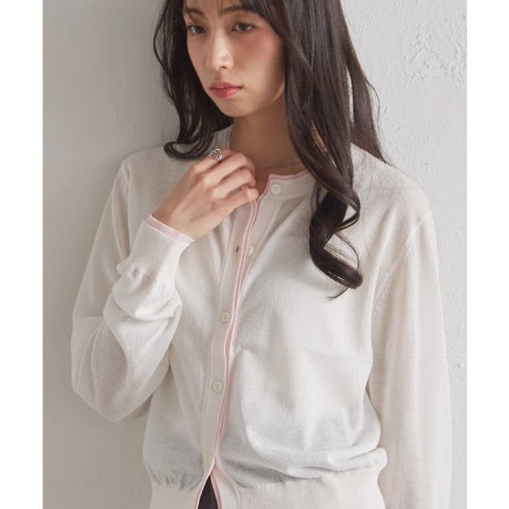 レイヤード風バイカラーシアーカーディガン | RANAN | 詳細画像21 