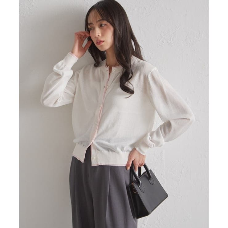 レイヤード風バイカラーシアーカーディガン | RANAN | 詳細画像22 