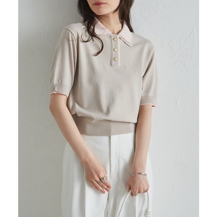 ダブルカラーポロニット | RANAN | 詳細画像13 