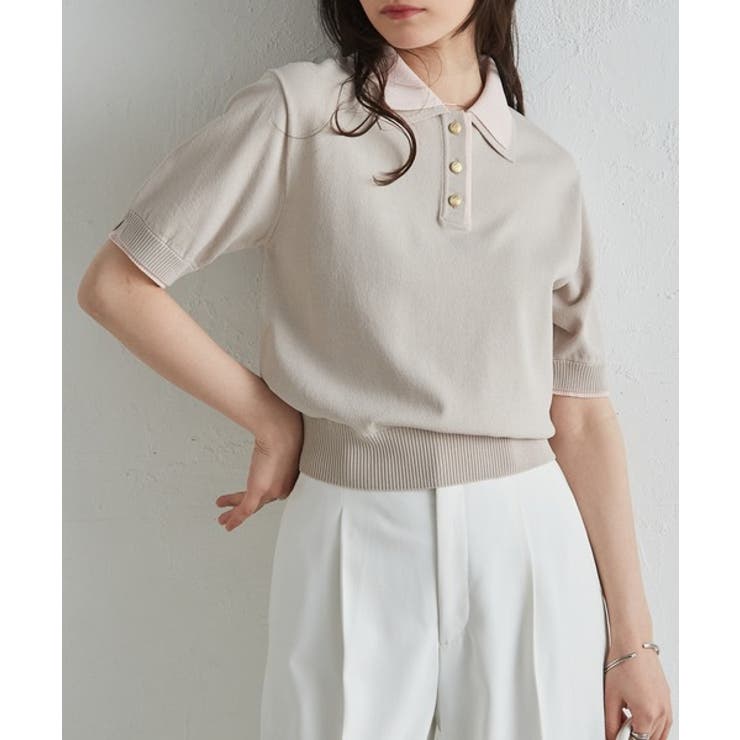 ダブルカラーポロニット | RANAN | 詳細画像14 