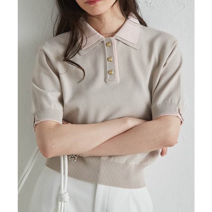 ダブルカラーポロニット | RANAN | 詳細画像15 