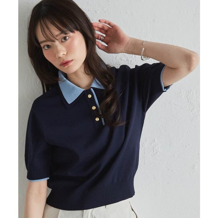 ダブルカラーポロニット | RANAN | 詳細画像26 