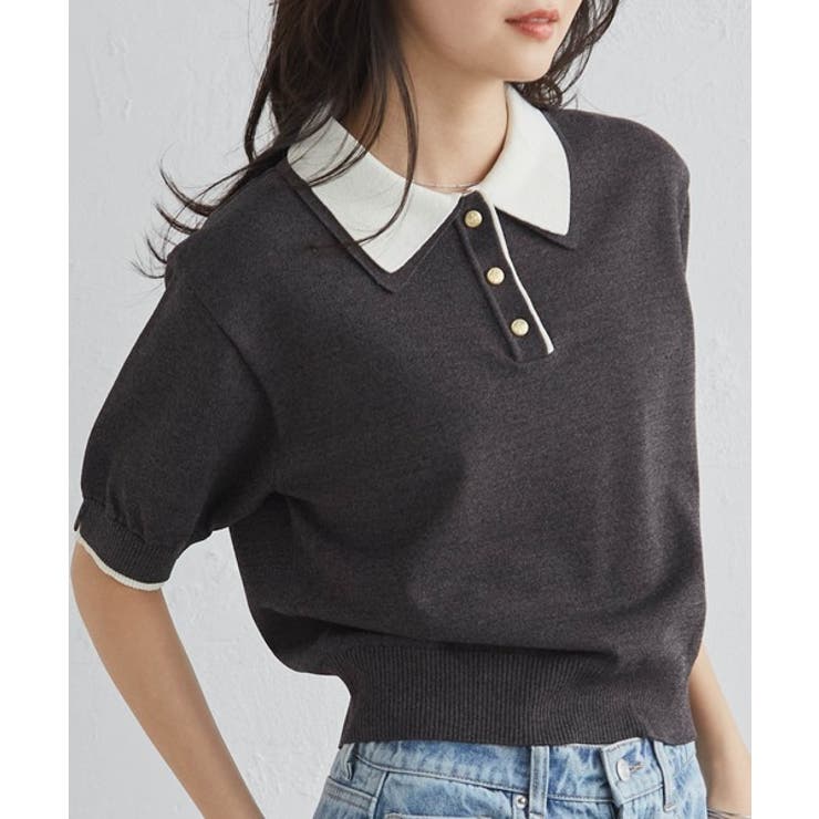 ダブルカラーポロニット | RANAN | 詳細画像4 