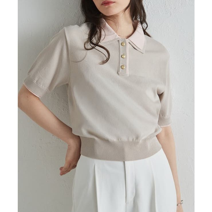 グレージュケイ | ダブルカラーポロニット | RANAN