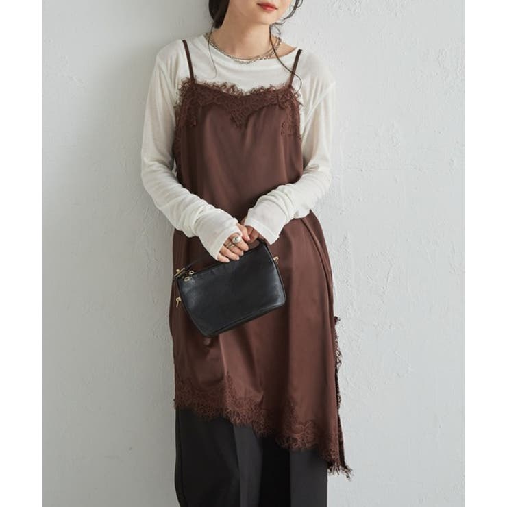 ブラウン | アシメレースサテンチュニック | RANAN