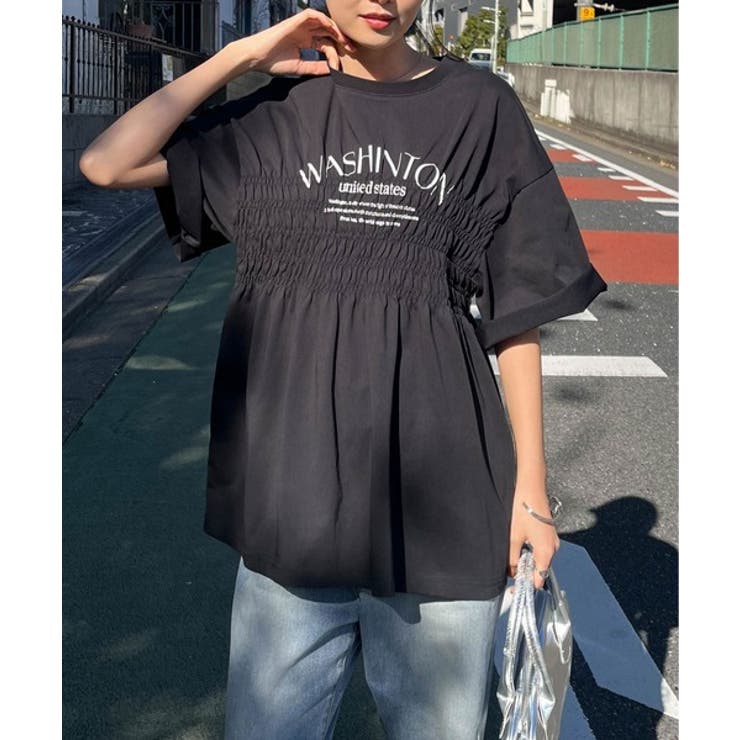 ブラック | 多機能シャーリングプリントTシャツ | RANAN