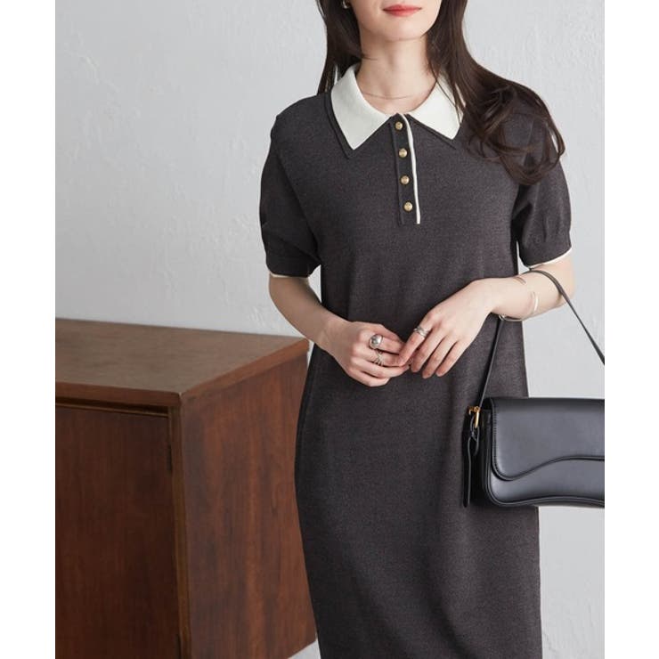 ダブルカラーポロニットワンピース | RANAN | 詳細画像1 