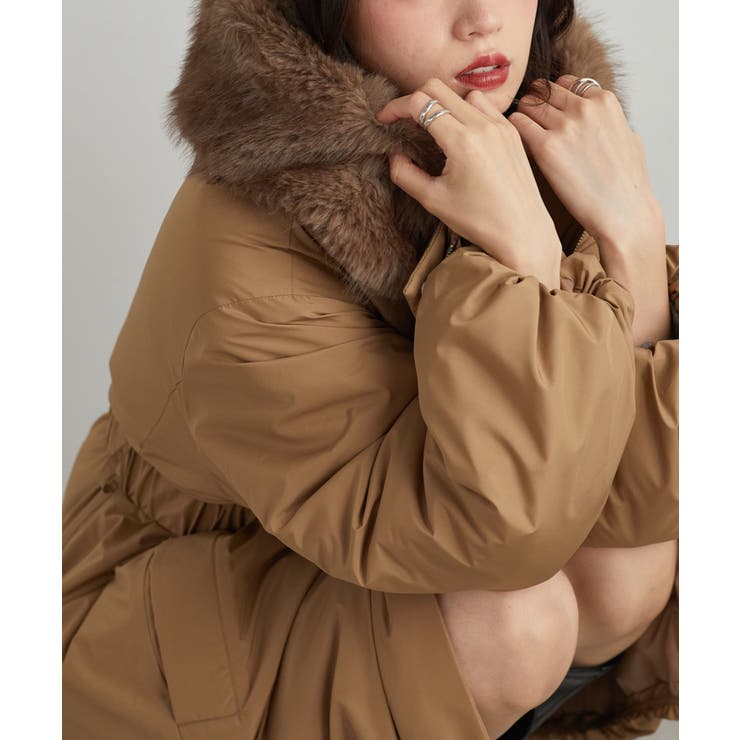 ミドル丈フードファー中わたダウンブルゾン | RANAN | 詳細画像2 