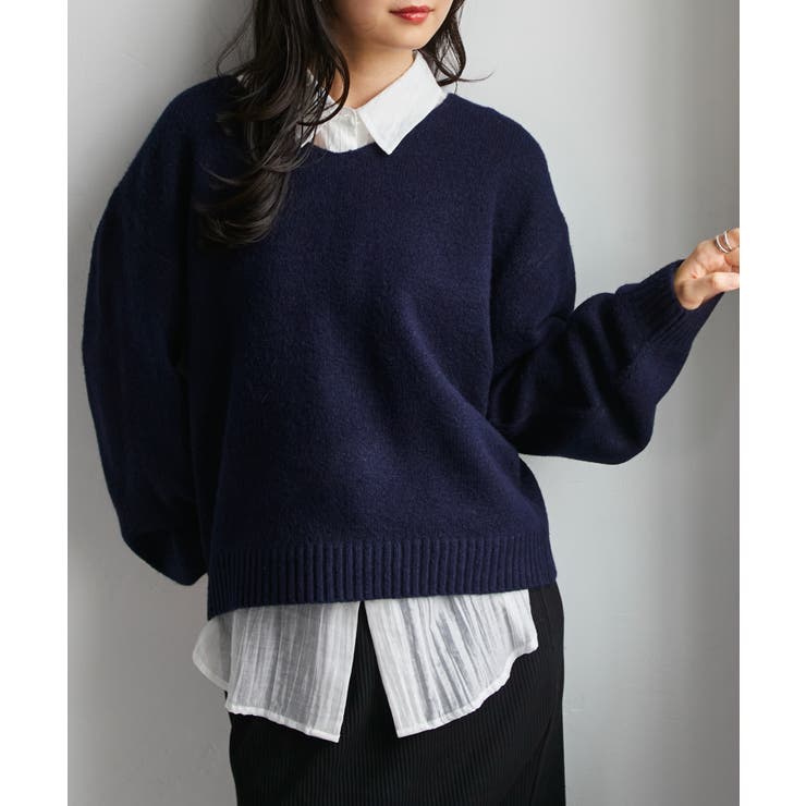 ふんわり柔らか！ヤクライクVネックニット【M～3L展開】 | RANAN | 詳細画像27 