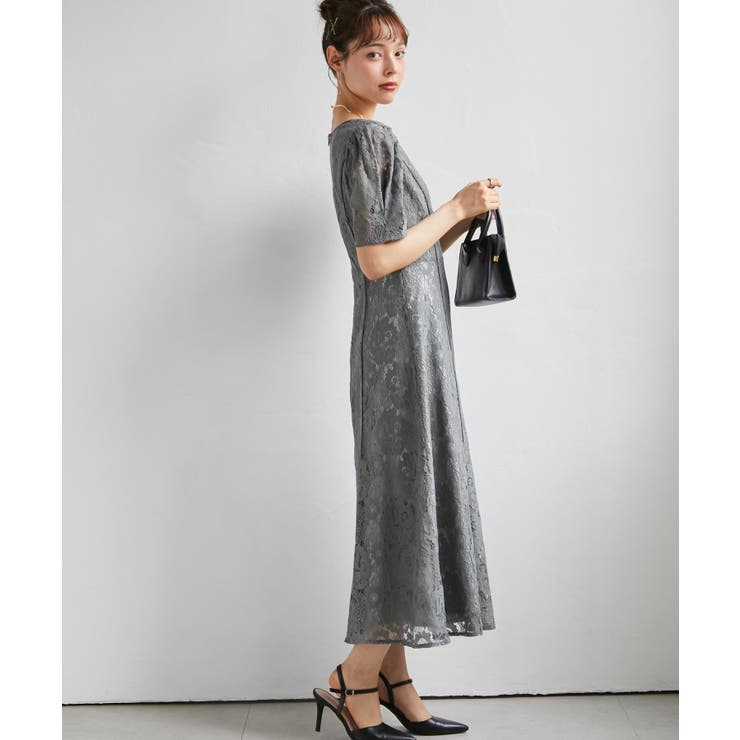 【SP～LLサイズ展開】花柄レースフレアーシルエットドレス | RANAN | 詳細画像29 