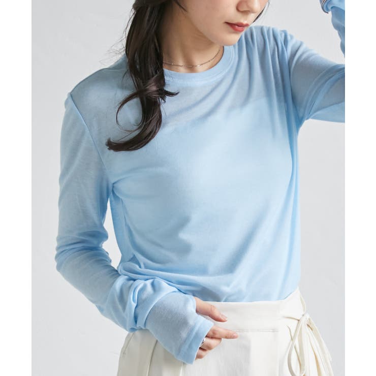 【2点セット】バイカラーシアーロングTシャツ | RANAN | 詳細画像9 