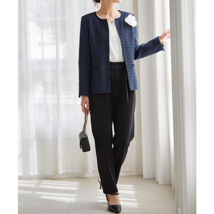 ネイビー系1 | 【4点セット】【選べるボトム】ツイードジャケットセットスーツ | RANAN