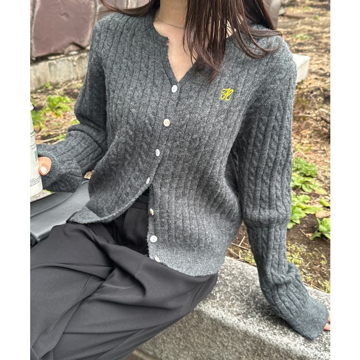 ＜solleim＞キーネックケーブルニットカーディガン | RANAN | 詳細画像10 