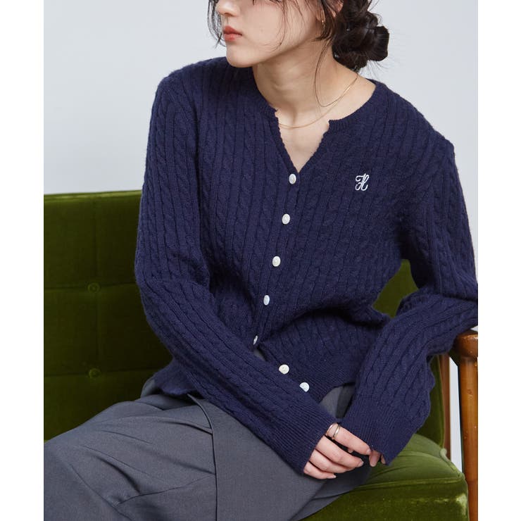 ＜solleim＞キーネックケーブルニットカーディガン | RANAN | 詳細画像13 