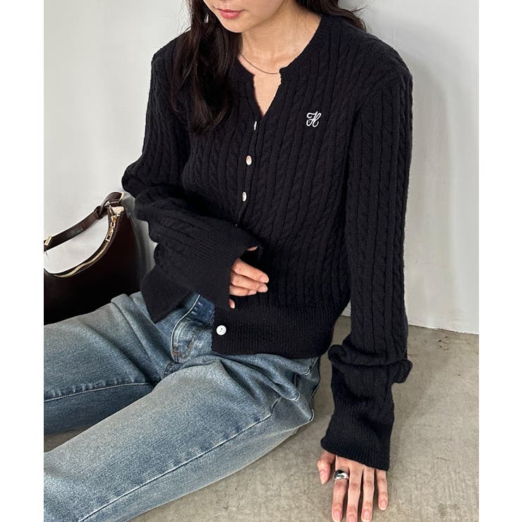 ＜solleim＞キーネックケーブルニットカーディガン | RANAN | 詳細画像2 