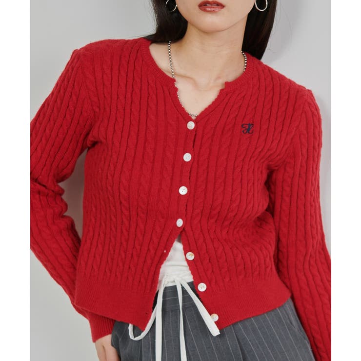 ＜solleim＞キーネックケーブルニットカーディガン | RANAN | 詳細画像26 