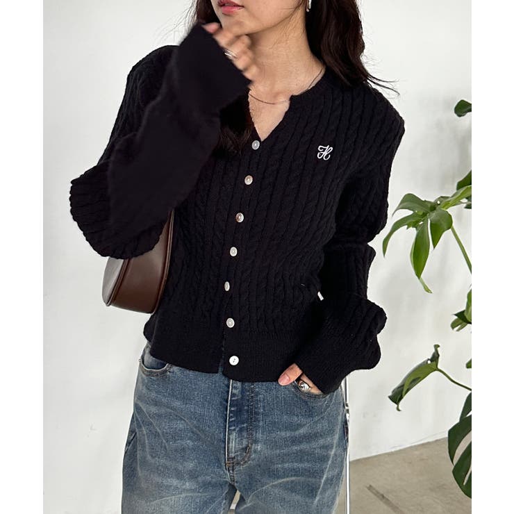 ＜solleim＞キーネックケーブルニットカーディガン | RANAN | 詳細画像3 