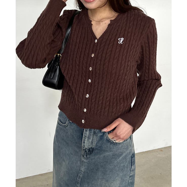 キーネックケーブルニットカーディガン | RANAN | 詳細画像32 