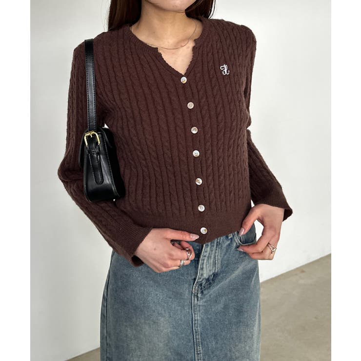 キーネックケーブルニットカーディガン | RANAN | 詳細画像33 