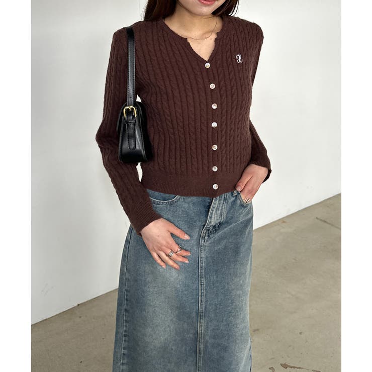 キーネックケーブルニットカーディガン | RANAN | 詳細画像35 