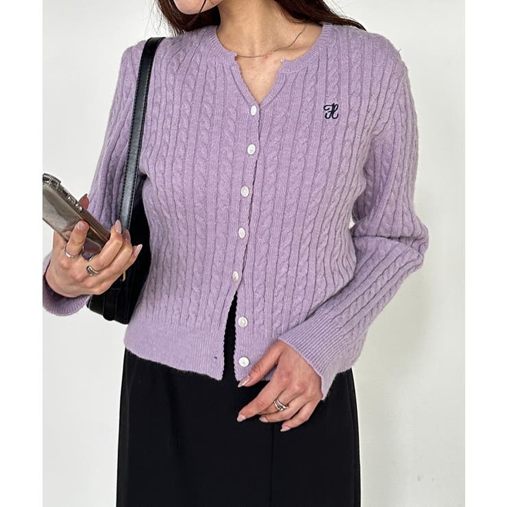 キーネックケーブルニットカーディガン | RANAN | 詳細画像41 