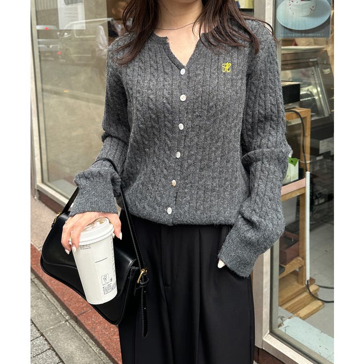 ＜solleim＞キーネックケーブルニットカーディガン | RANAN | 詳細画像7 