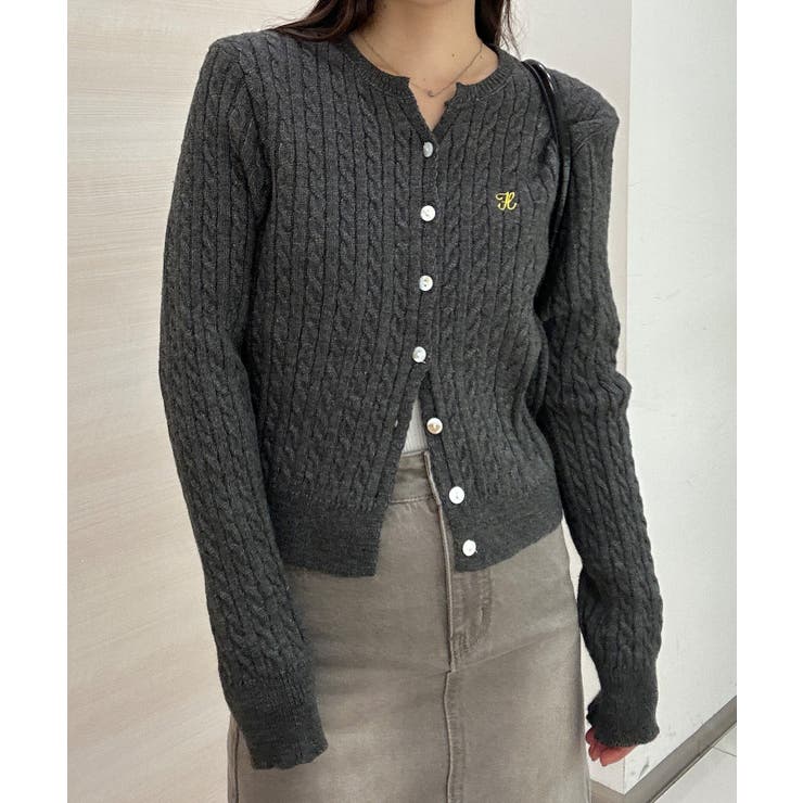 ＜solleim＞キーネックケーブルニットカーディガン | RANAN | 詳細画像9 