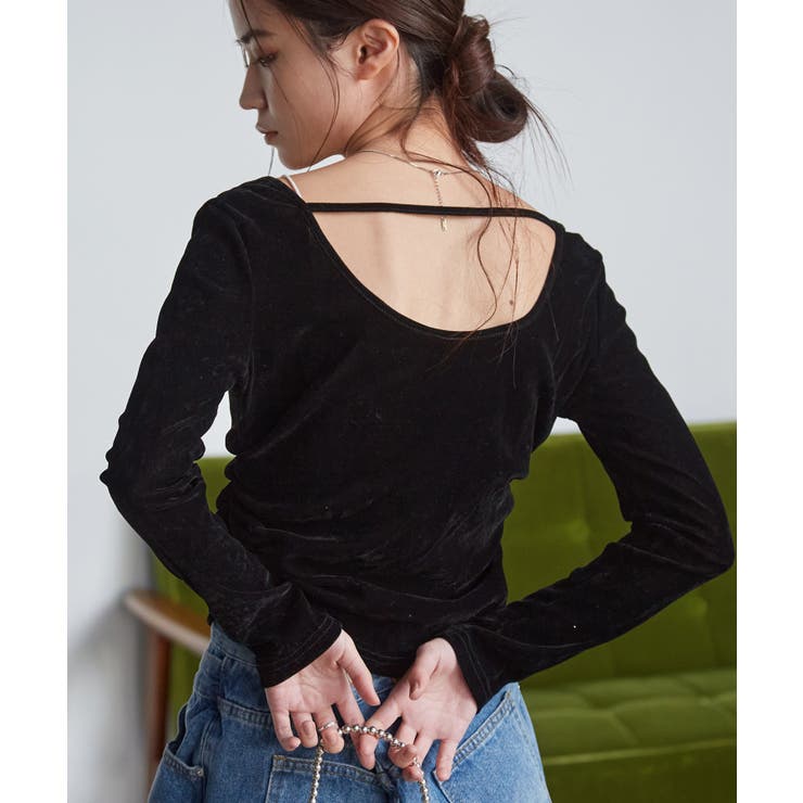 バックオープンベロアトップス | RANAN | 詳細画像6 