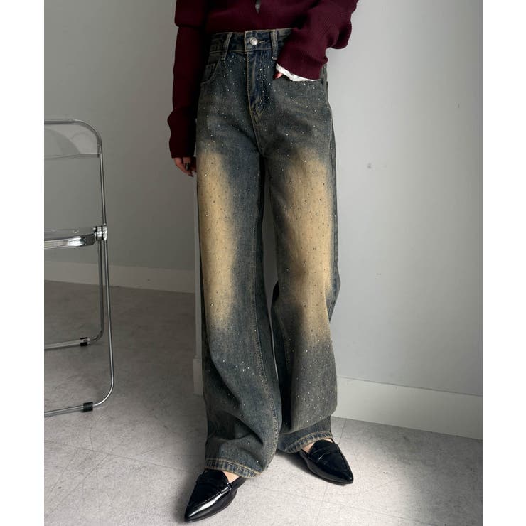 ラインストーンデニムパンツ | RANAN | 詳細画像3 