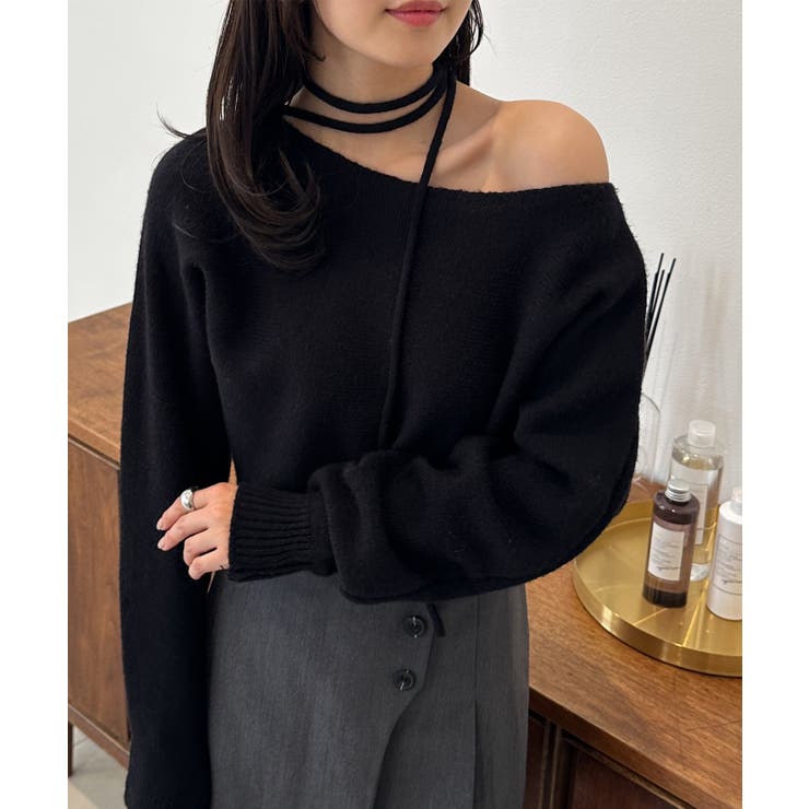 ストラップリボンオフショルニット | RANAN | 詳細画像1 