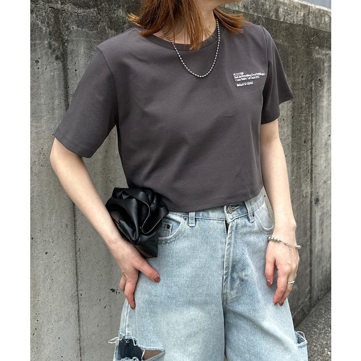 クロップド刺繍Tシャツ | RANAN | 詳細画像16 