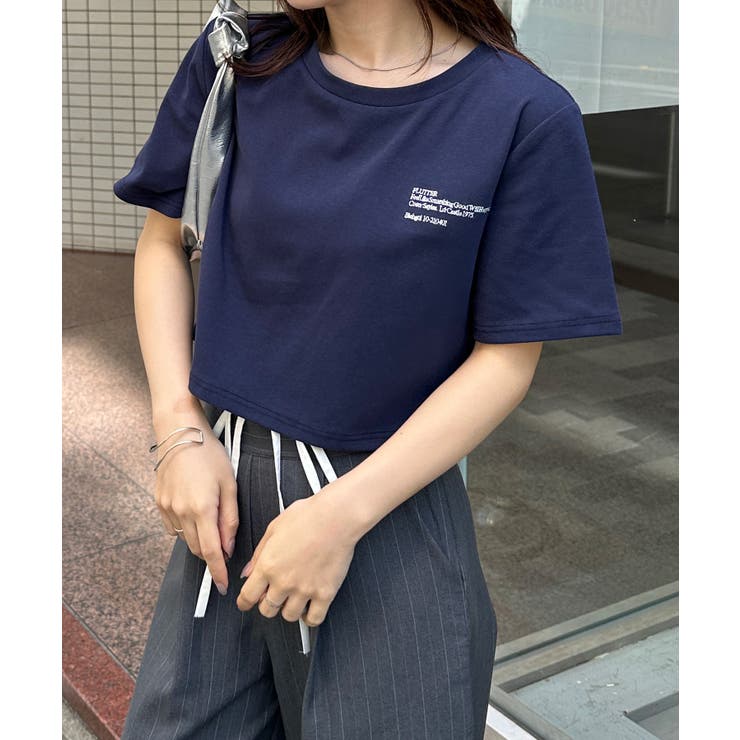 クロップド刺繍Tシャツ | RANAN | 詳細画像2 