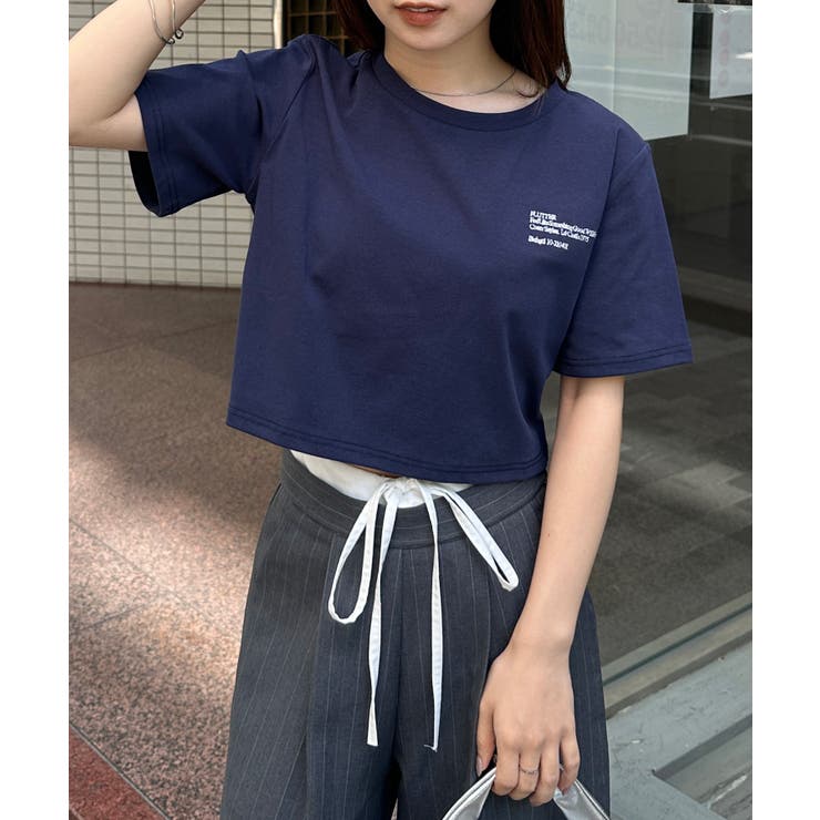 クロップド刺繍Tシャツ | RANAN | 詳細画像3 