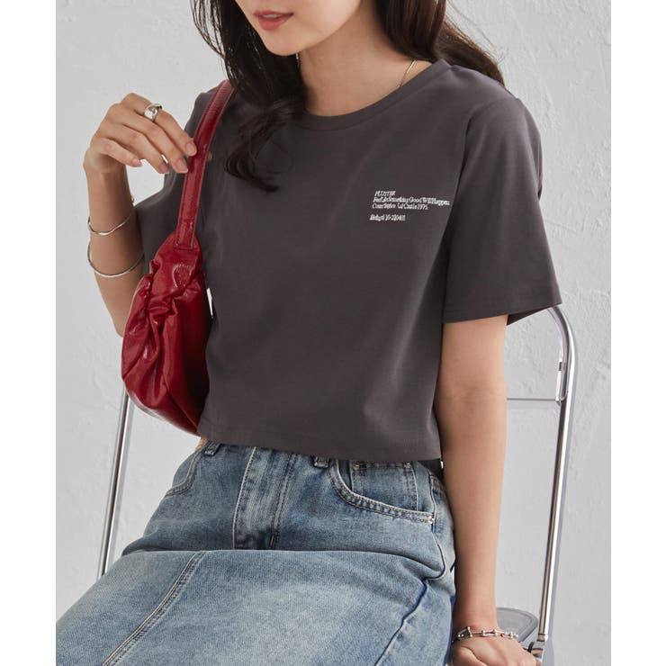 クロップド刺繍Tシャツ | RANAN | 詳細画像9 