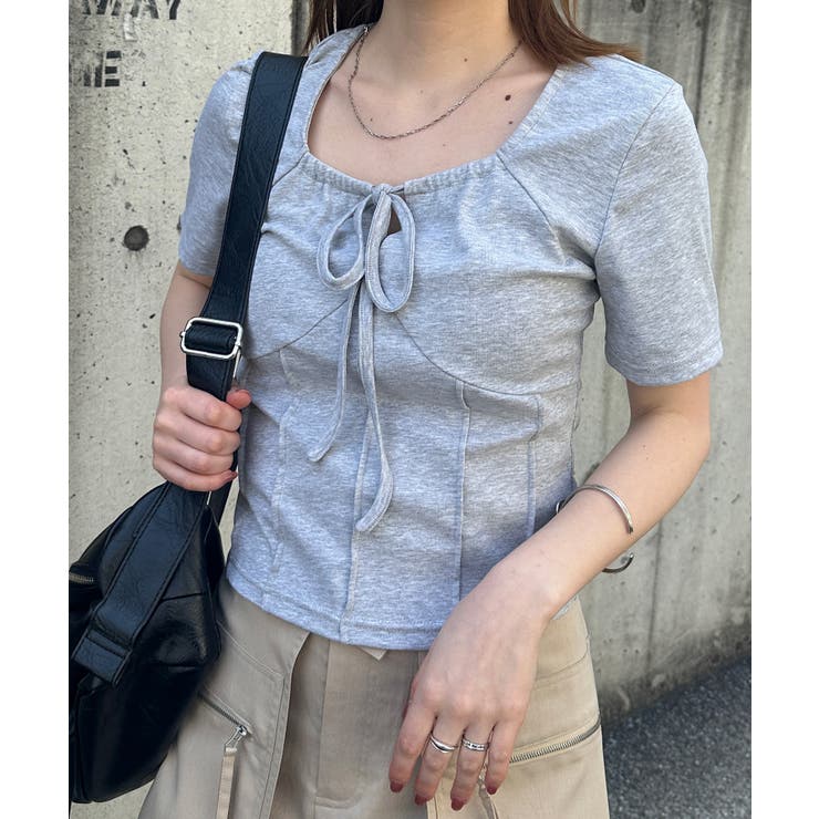 フロントリボンギャザーTシャツ | RANAN | 詳細画像4 
