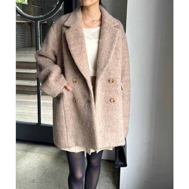 ベージュ | ダブルテーラードシャギージャケット | RANAN