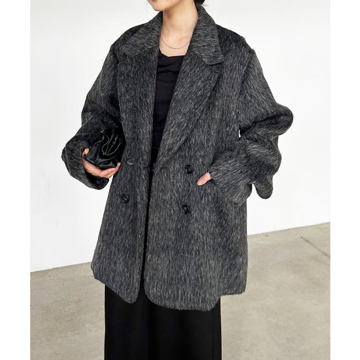 グレー | ダブルテーラードシャギージャケット | RANAN