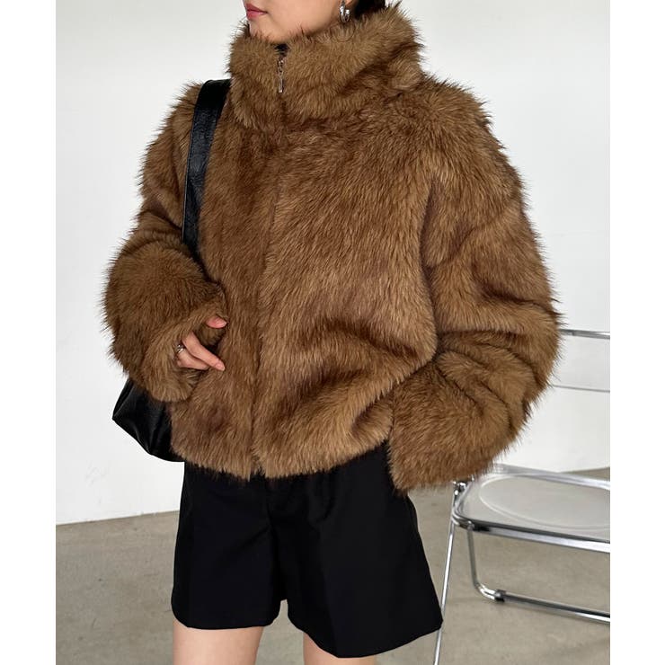 ベージュ | ＜solleim＞MIXカラーショート丈フェイクファーブルゾン | RANAN