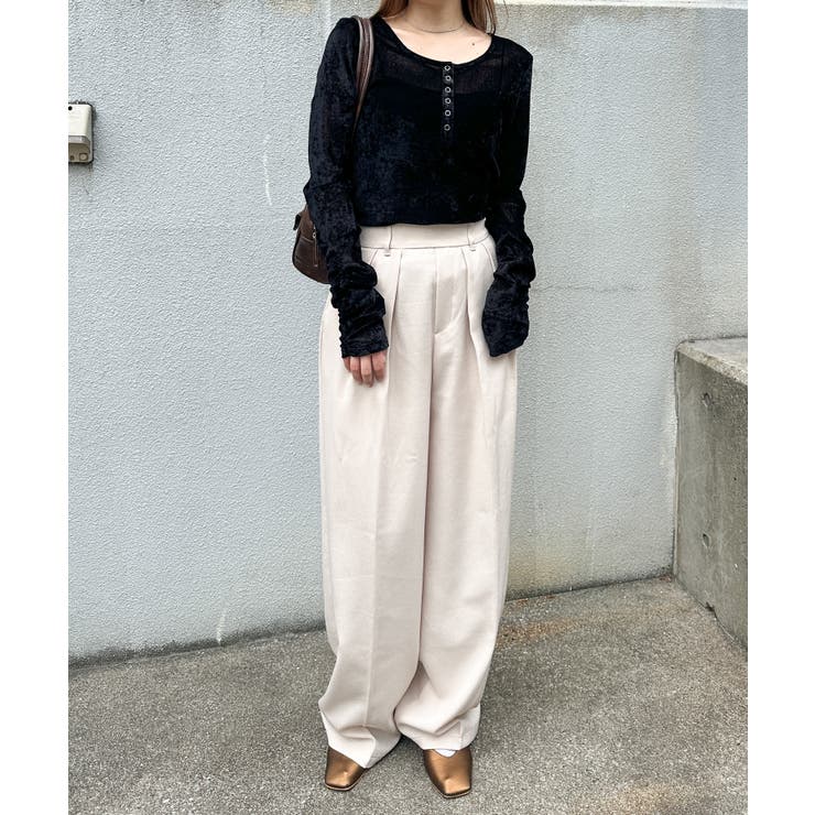 シアーベロアヘンリーネックトップス | RANAN | 詳細画像10 