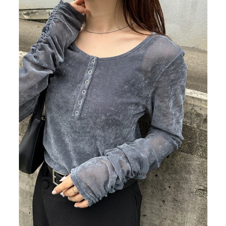 シアーベロアヘンリーネックトップス | RANAN | 詳細画像14 