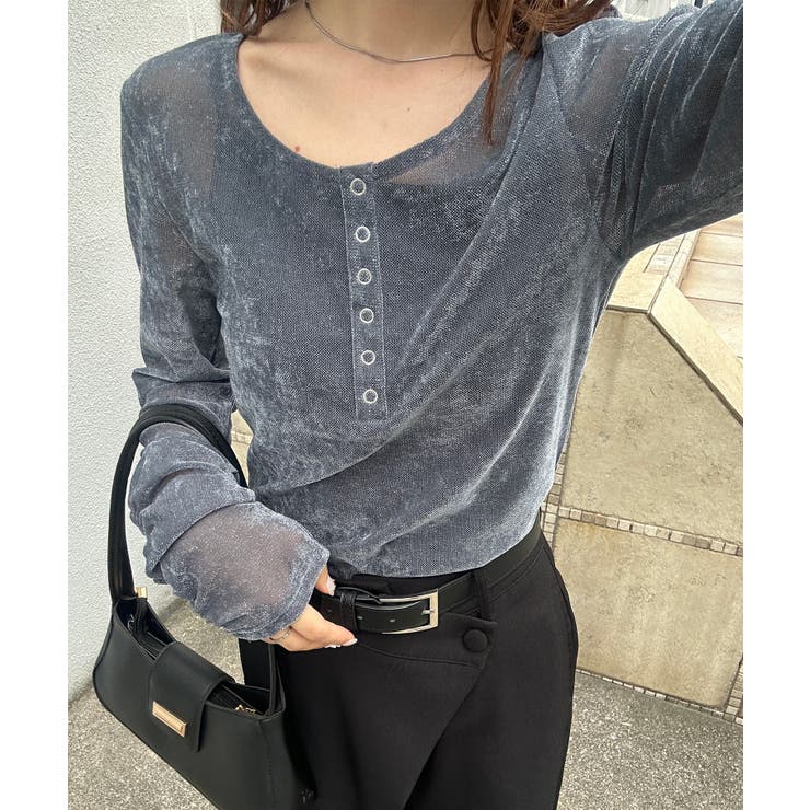 シアーベロアヘンリーネックトップス | RANAN | 詳細画像17 