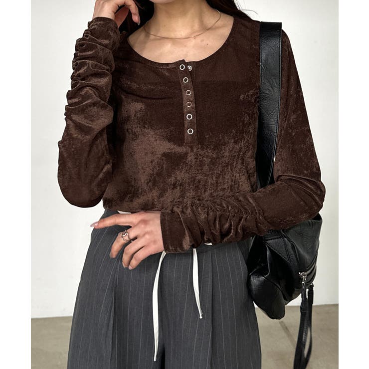 シアーベロアヘンリーネックトップス | RANAN | 詳細画像24 