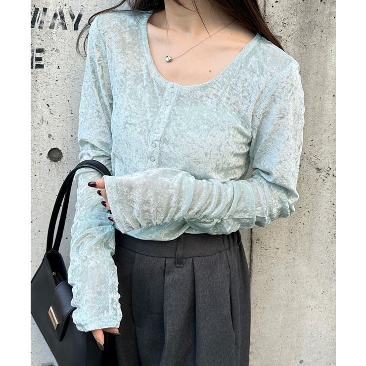 シアーベロアヘンリーネックトップス | RANAN | 詳細画像32 