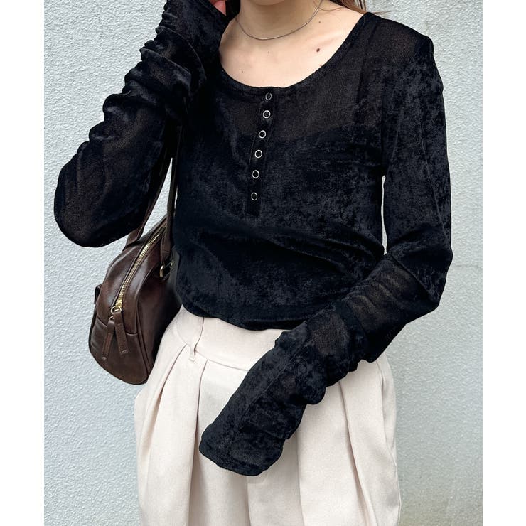 シアーベロアヘンリーネックトップス | RANAN | 詳細画像7 