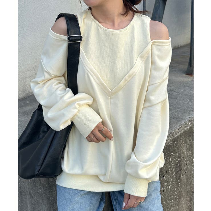 イエロー | フェイクレイヤードデザインスウェット | RANAN